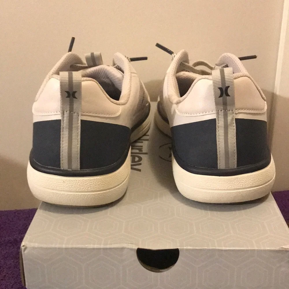 Hurley Exeter Men's Casual Sneaker in Light Gray, Navy/White Size 9.5